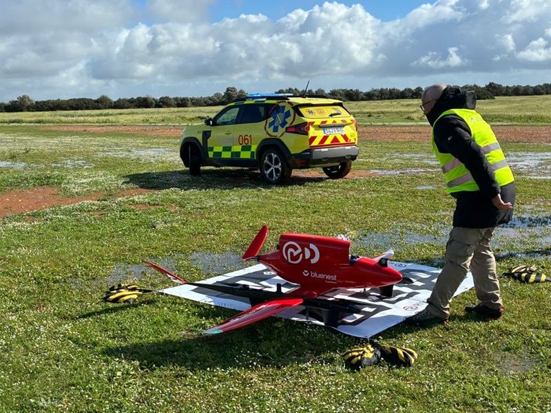 Colocación del dron para su despegue_interior