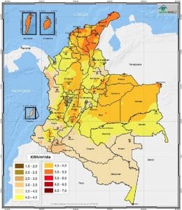 Radiacion solar en Colombia