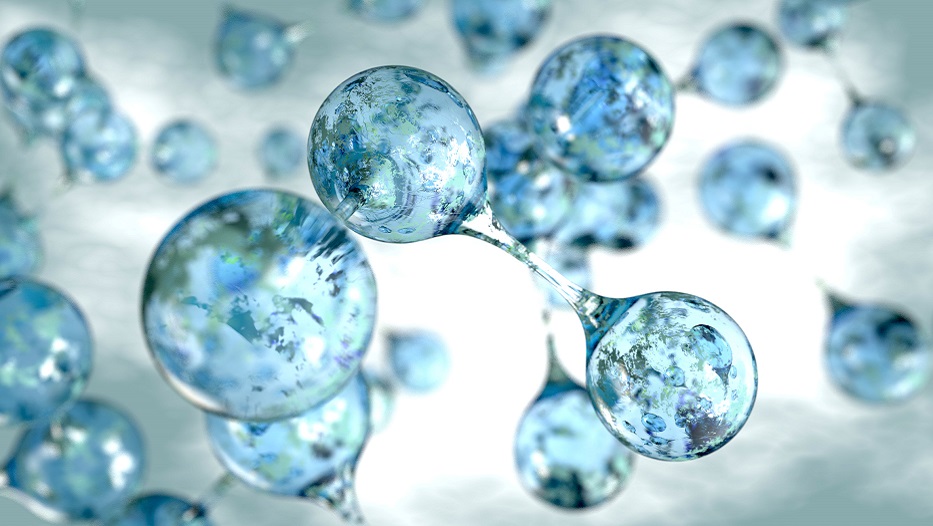 3d molecules of water concept background